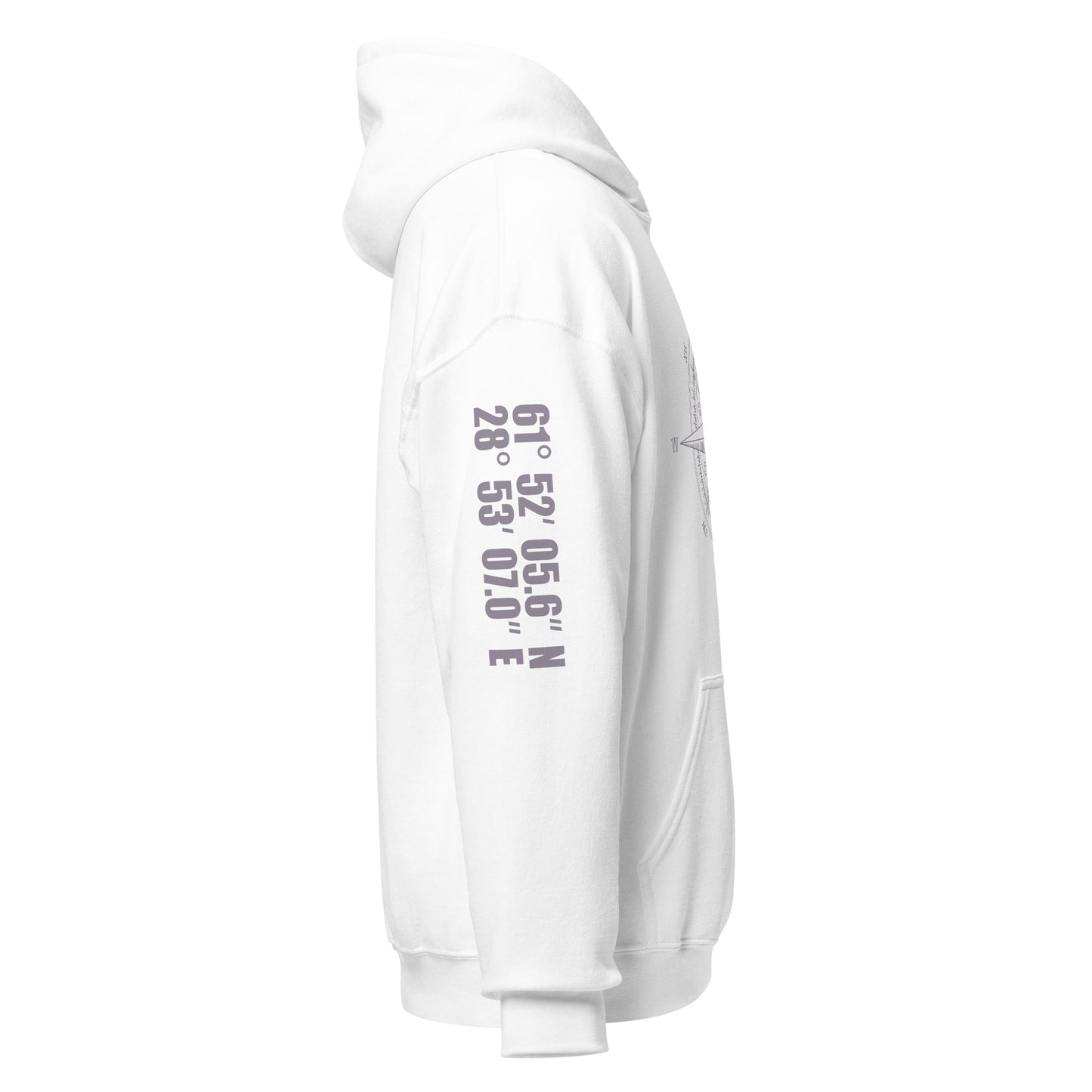 Kompassiruusu-huppari omilla koordinaateilla