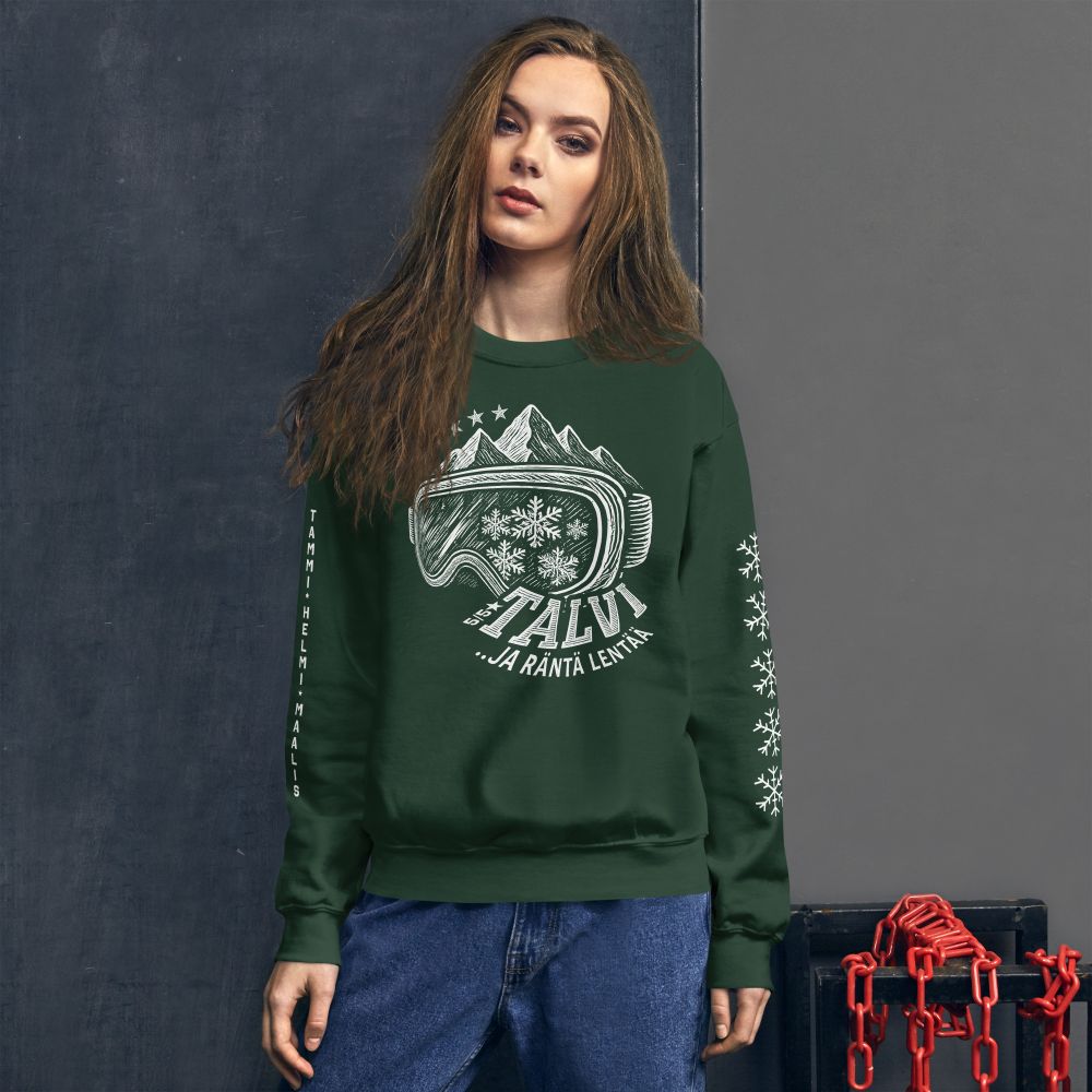 Unisex-mallinen vihreä collegepaita talveksi